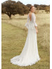 Bell Sleeves Ivory Lace Over Boho Chic Wedding Dress